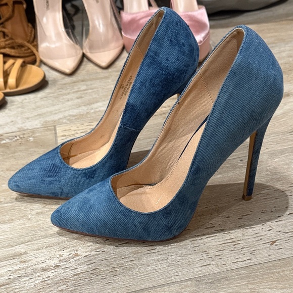 Liliana Denim Blue Women's Pumps Size 8.5 EUC - Picture 1 of 5